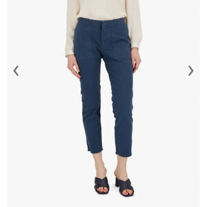 NILI LOTAN Jenna Marine Blue Mid-Rise Crop Pant  size: 4